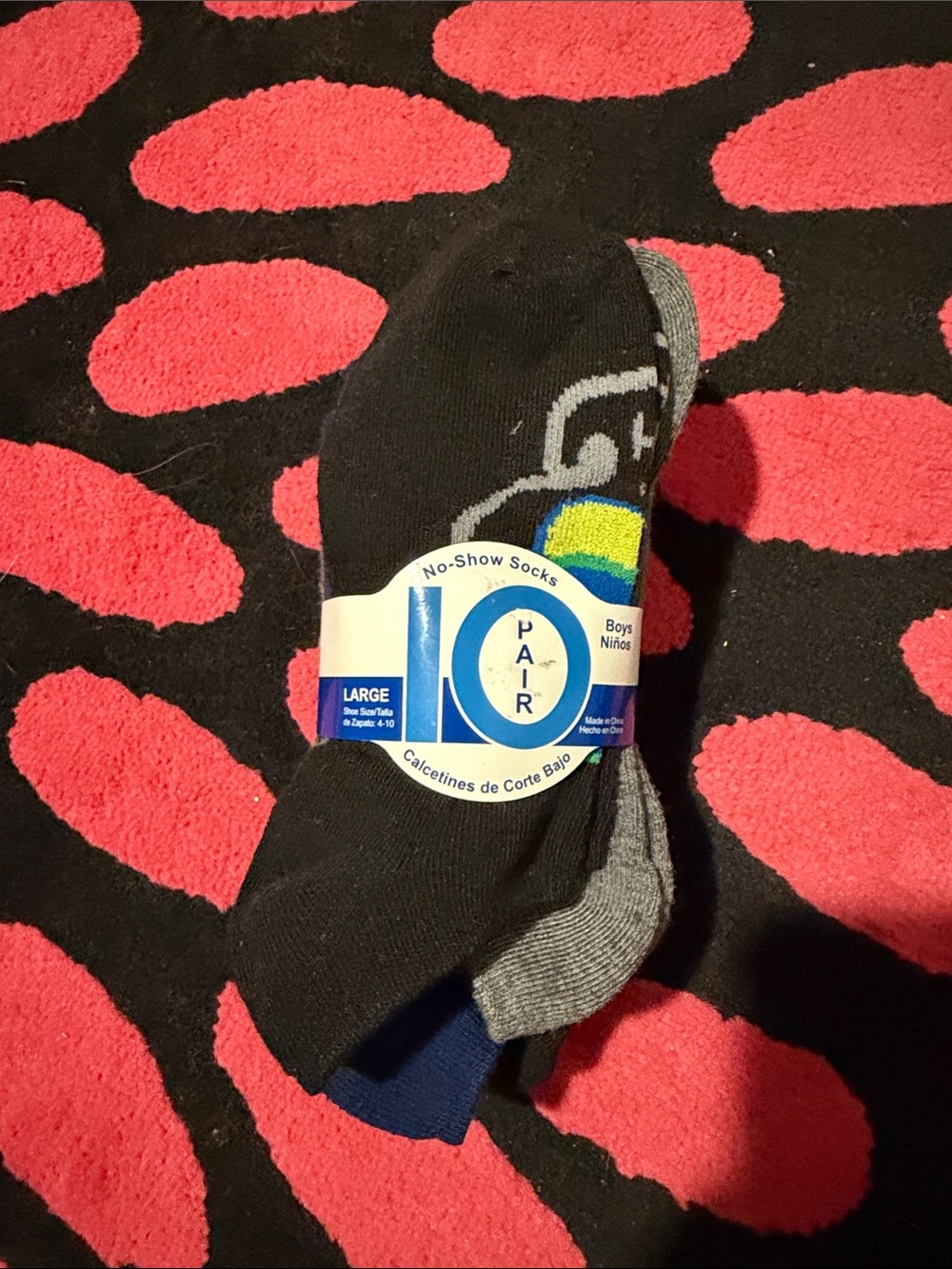 Boys' No-Show Sock Pack - Black, Gray, Blue, 8 pair